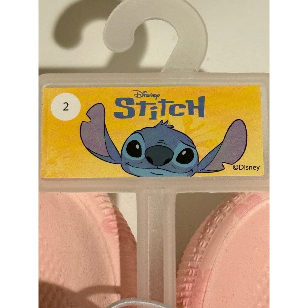 Disney Stitch and Angel Kids Pink Slide Sandals Size 2 CH100464 New
